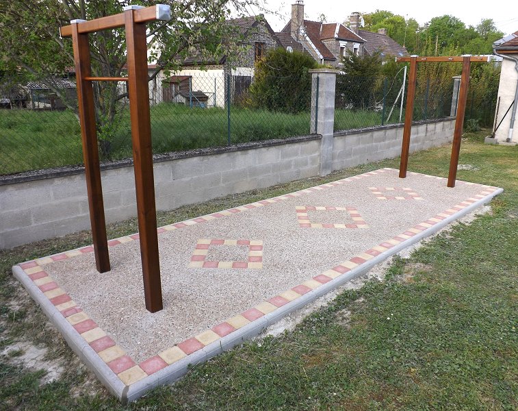 Aire d'étendage (pavés et béton désactivé)